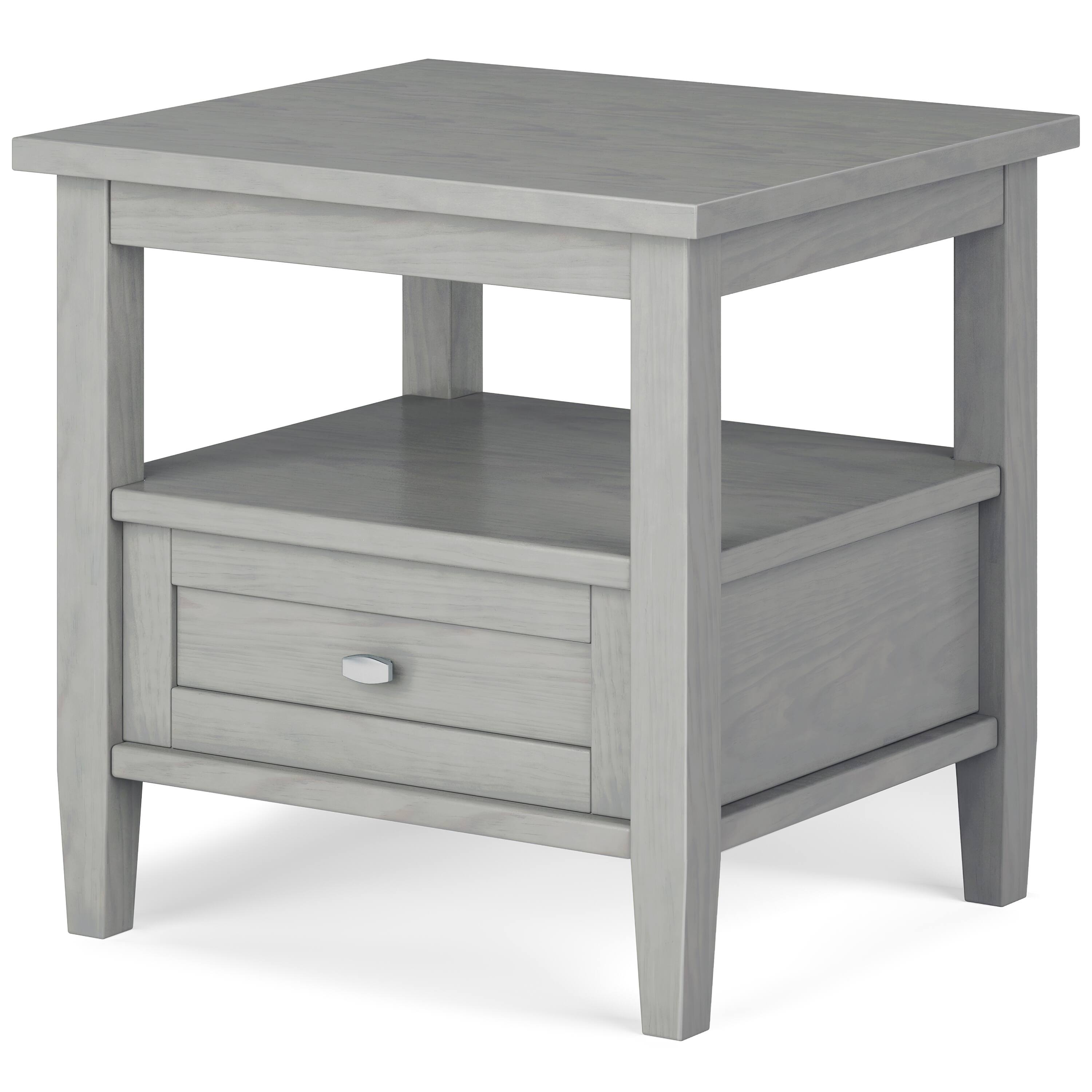 Angle. Simpli Home - Warm Shaker End Table - Fog Grey.
