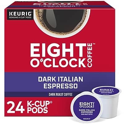Eight O'Clock - Dark Italian Espresso Keurig K-Cup Pods, Dark Roast, 24/Box