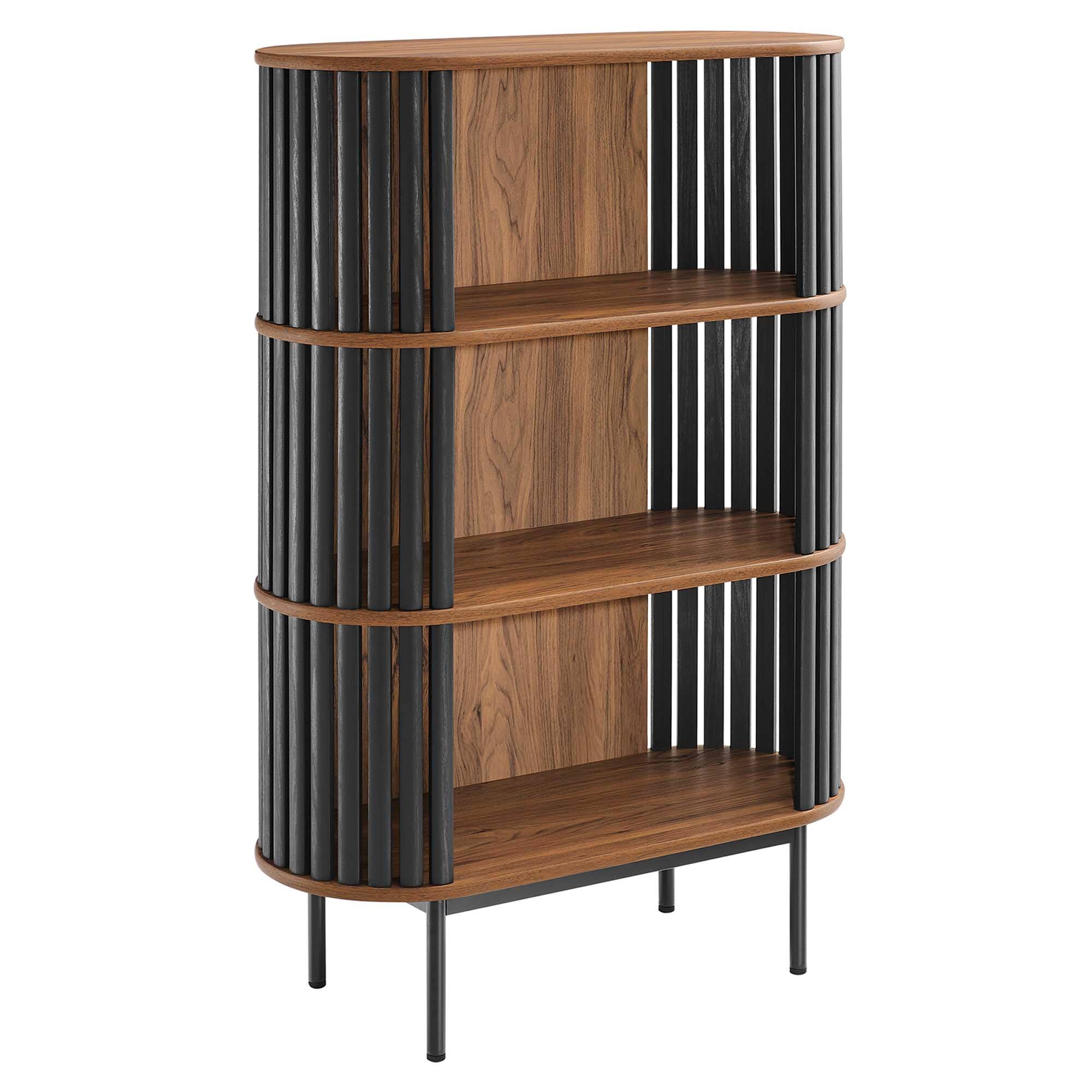 Angle. Modway - Fortitude Three Tier Display Cabinet by Modway - Walnut Black.