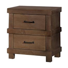 Manhattan Lane - Two Drawer Nightstand With Metal Handle - Brown