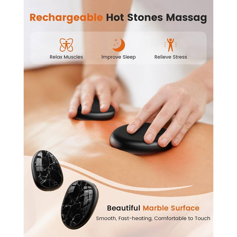Rechargeable Hot Stones Massager

- Relax Muscles
- Improve Sleep
- Relieve Stress

Beautiful Marble Surface
Smooth, Fast-heating, Comfortable to Touch