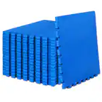 Front. ProsourceFit - ProsourceFit Weaved Pattern Exercise Puzzle Mat 1-in, 72 Sq Ft - 18 Tiles - Blue.