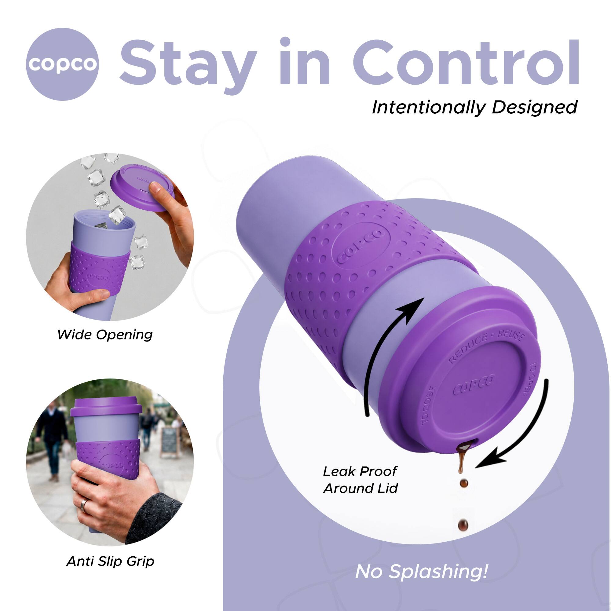 copco Stay in Control Intentionally Designed A 0G00 GOPCO Wide Opening REUSE REDUCE e COPC GDEI SEOROL Leak Proof Around Lid Anti Slip Grip No Splashing!