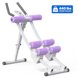 MERACH - Ab Machine Adjustable Ab Trainer Machine, Independent Dual Tracks for Mountain Climber, Foldable for Home Gym - Purple