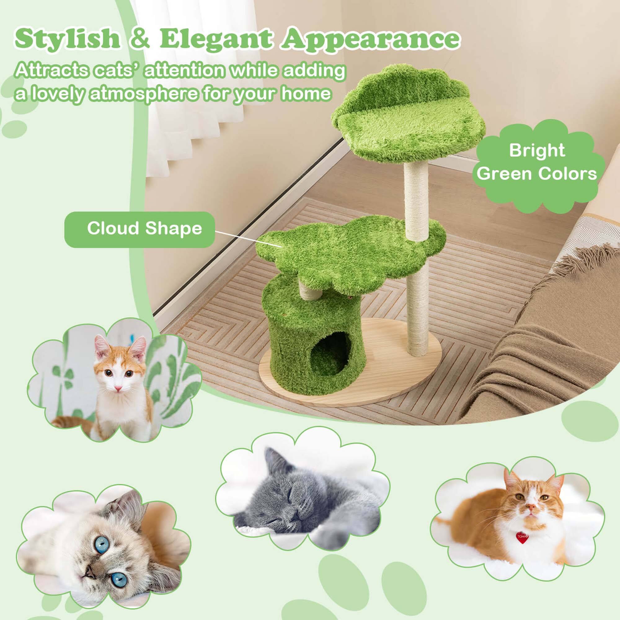 Stylish & Elegant Appearance, Bright Green Colors, Cloud Shape