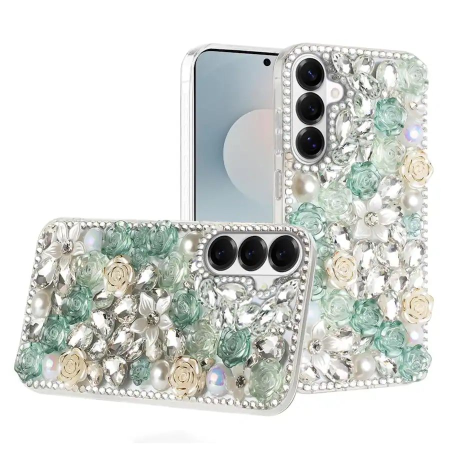 Galaxy Rhinestones Kitcheniva Full Rhinestone 3D Rose Bling Design Phone Case With ...