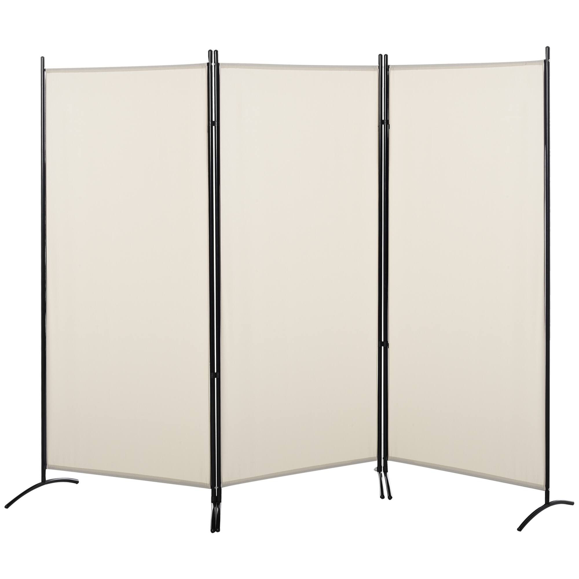 Front. Homcom - Room Divider, 3 Panel Folding Privacy Room Separator, Freestanding Partition Wall Divider for Indoor and Home Office - Beige.