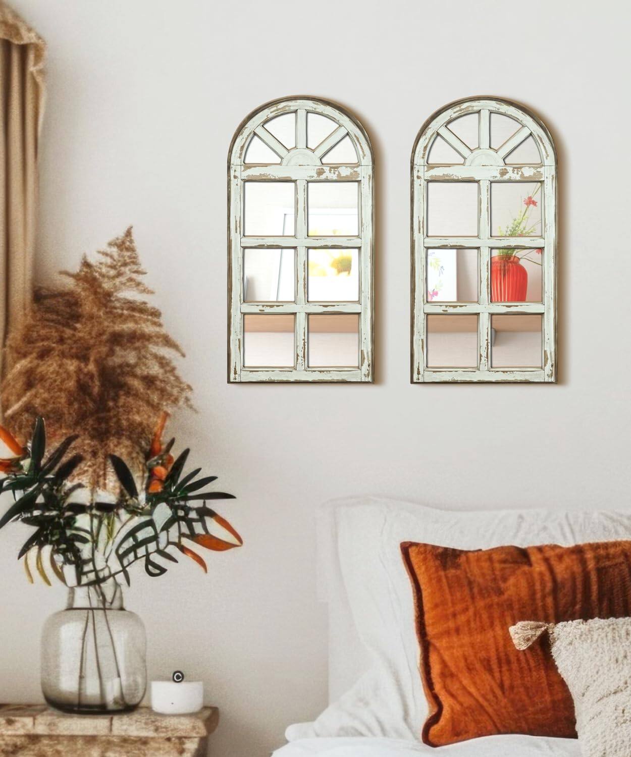 Picture of Dazzling Pops Set Of 2 Arched Window Frame Wall With Mirror Farmhouse ...