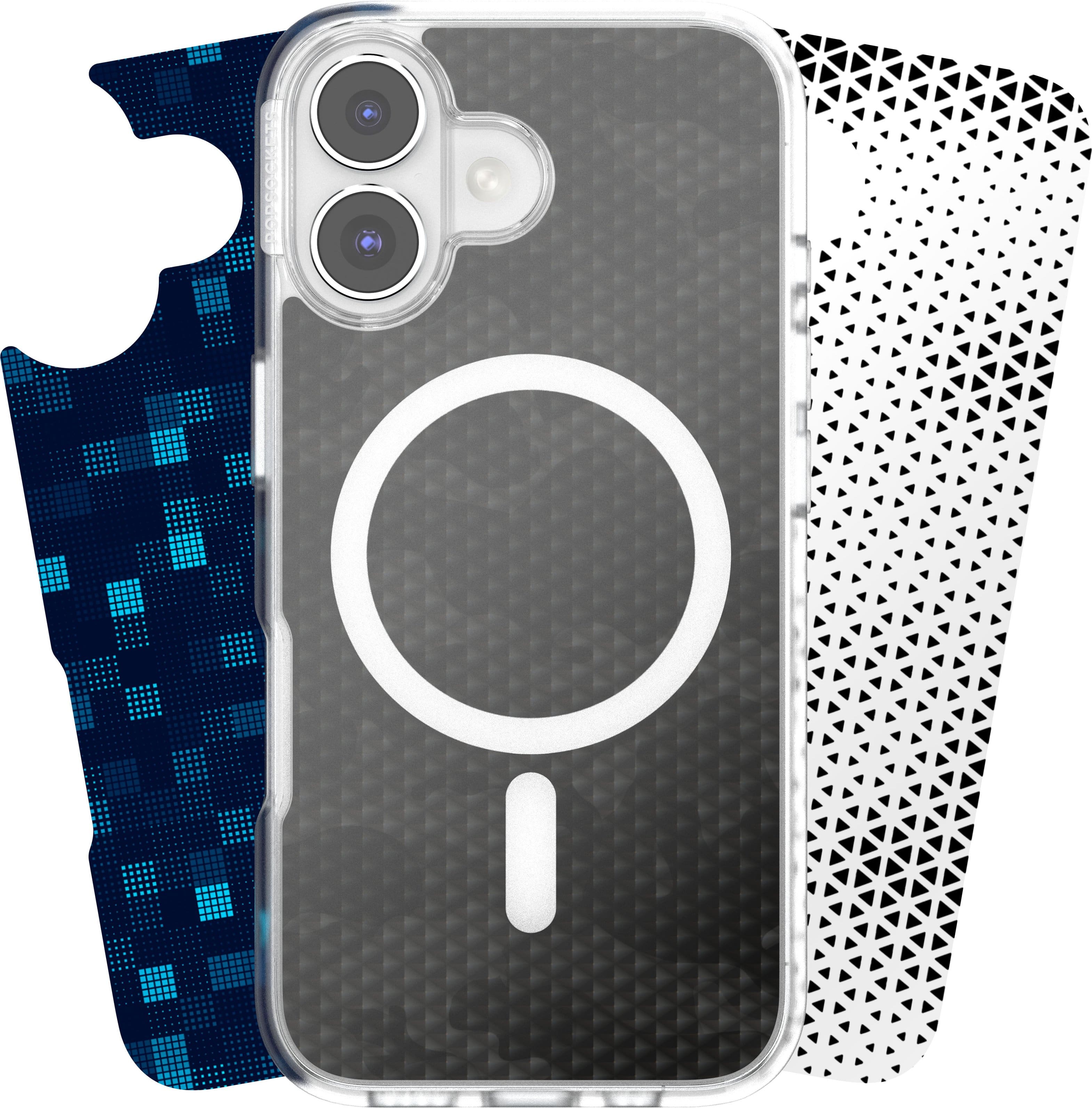 Looks iPhone 16 Swappable Graphic Case Inserts (3 per pack) - compatible w/ PopSockets PopCase only - Geo Bundle - Front_Zoom