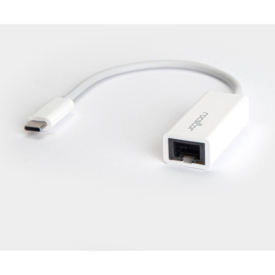 Alt View 1. Rocstor - Rocstor Premium USB-C to Gigabit Network Adapter - USB Type-C to Gigabit Ethernet 10/100/1000 Adapter - Supports PXE - White.