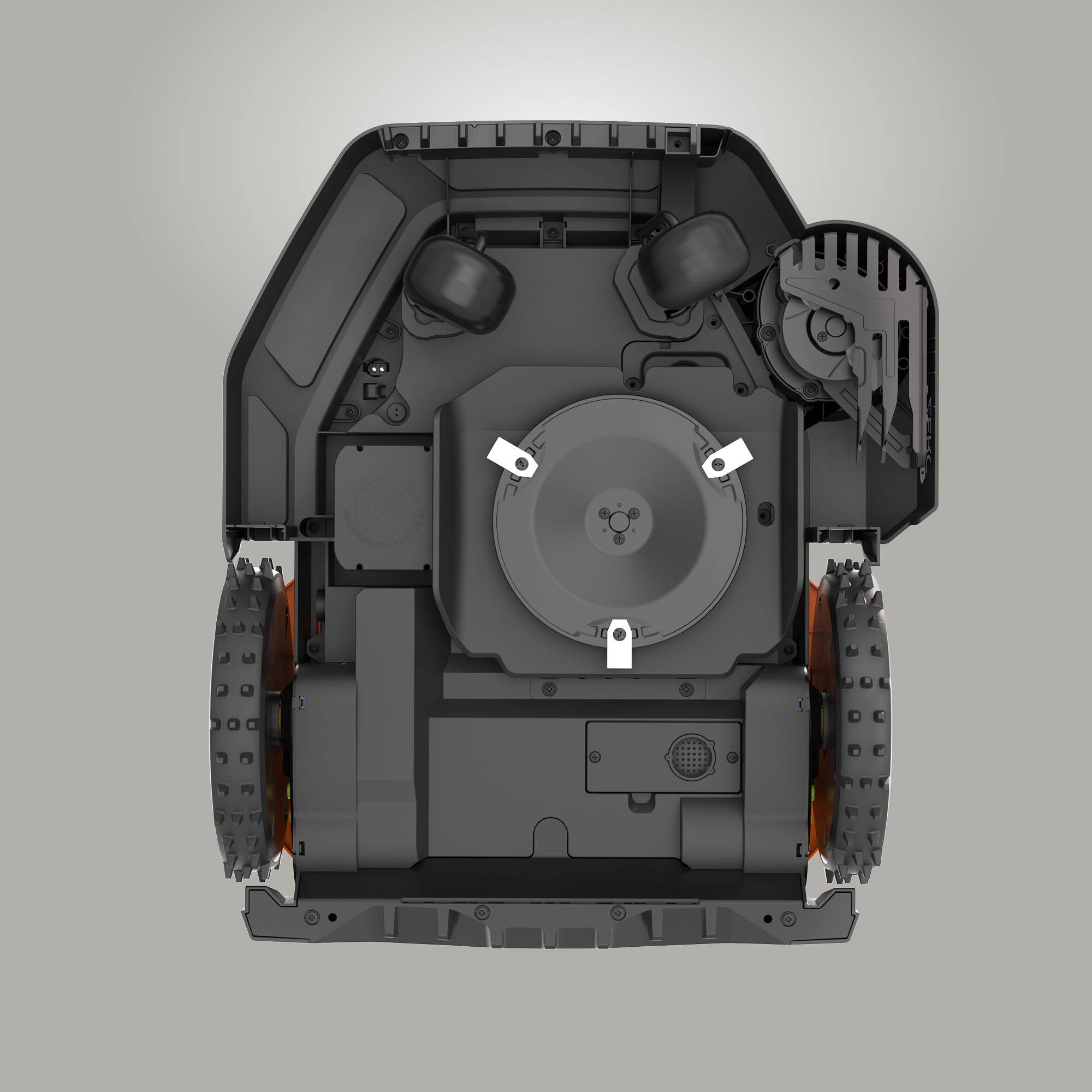 Left. WORX - Landroid Vision 2WD 1/4 Acre Robotic Lawn Mower, AI Obstacle Avoidance Cloud Navigation Auto Mapping App Control WR310.1 - Black.