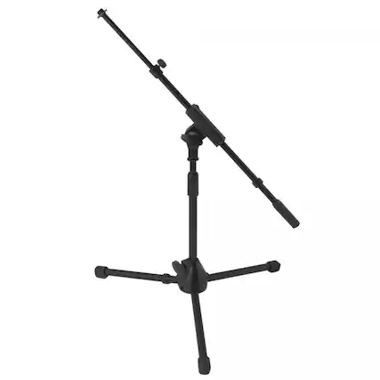 Front. On Stage Stands - On-Stage MS7411TB Telescoping Microphone Boom Stand - Black.