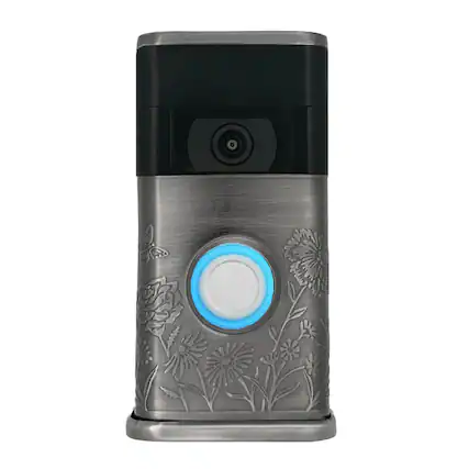 Front. Michael Healy - Garden Video Doorbell Cover (Ring 2nd Gen) - Antique Pewter.