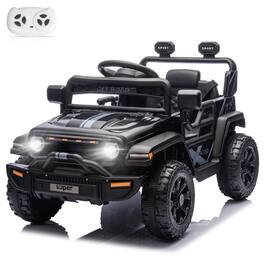 Winado - 12V Kids Battery Powered Ride On Truck Car, Electric Vehicles With Parent Remote Control, Spring Suspension, LED Light - Black