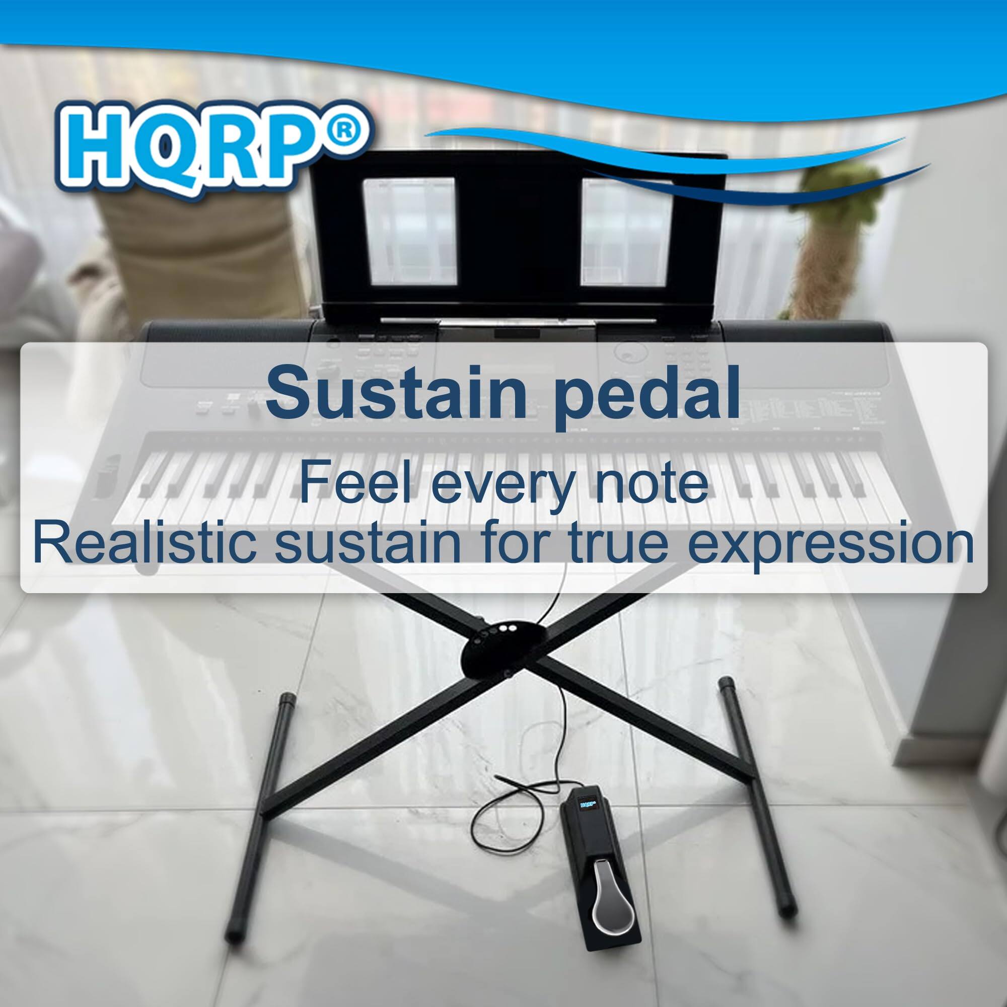HQRP®

Sustain pedal  
Feel every note  
Realistic sustain for true expression