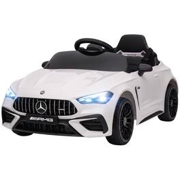 Qaba - Electric Car for Kids Licensed Mercedes AMG CLE 53 with Remote, Suspension, Lights - White