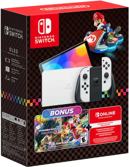 Nintendo Switch – OLED Model: Mario Kart 8 Deluxe Bundle Multi