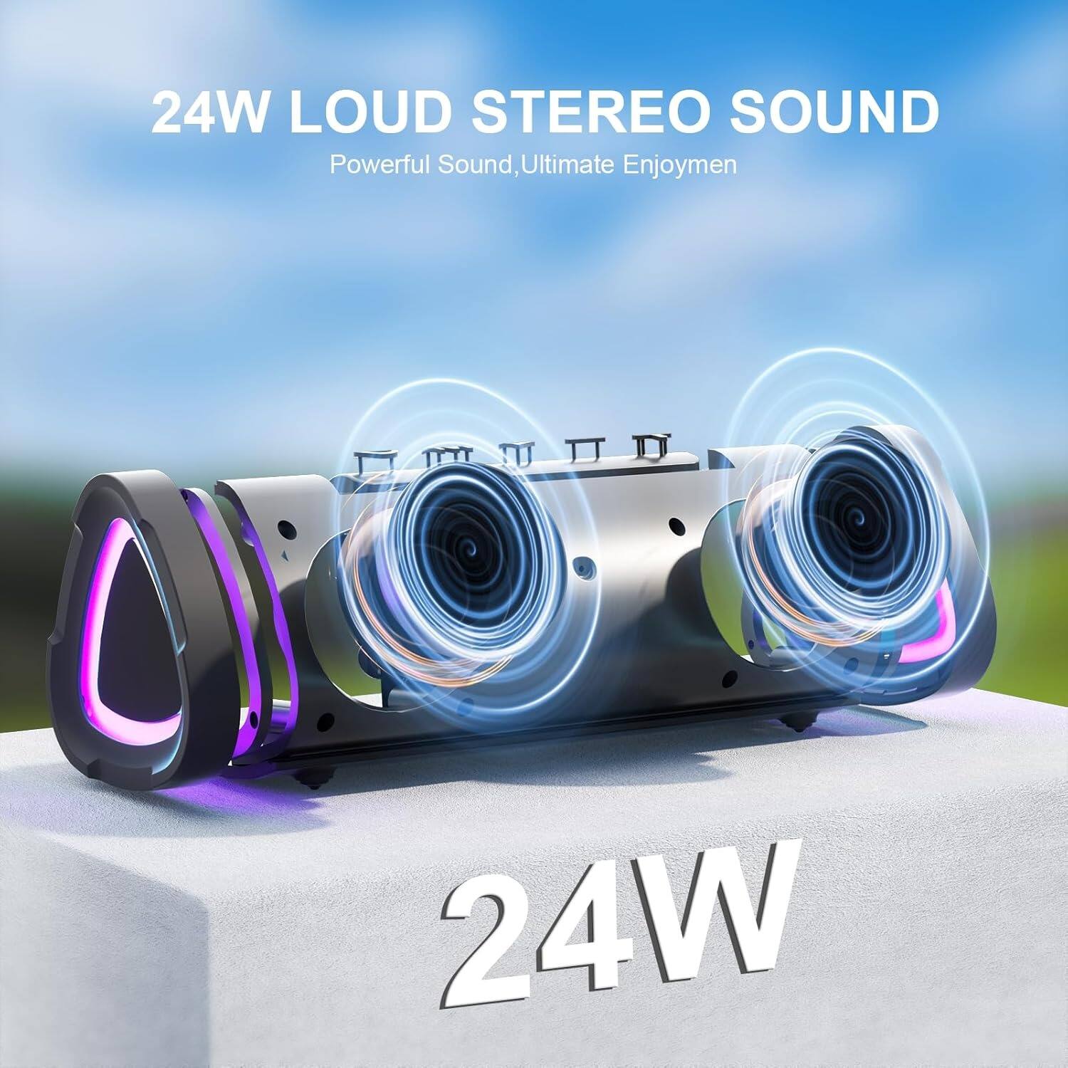 24W LOUD STEREO SOUND, Powerful Sound, Ultimate Enjoymen, 24W
