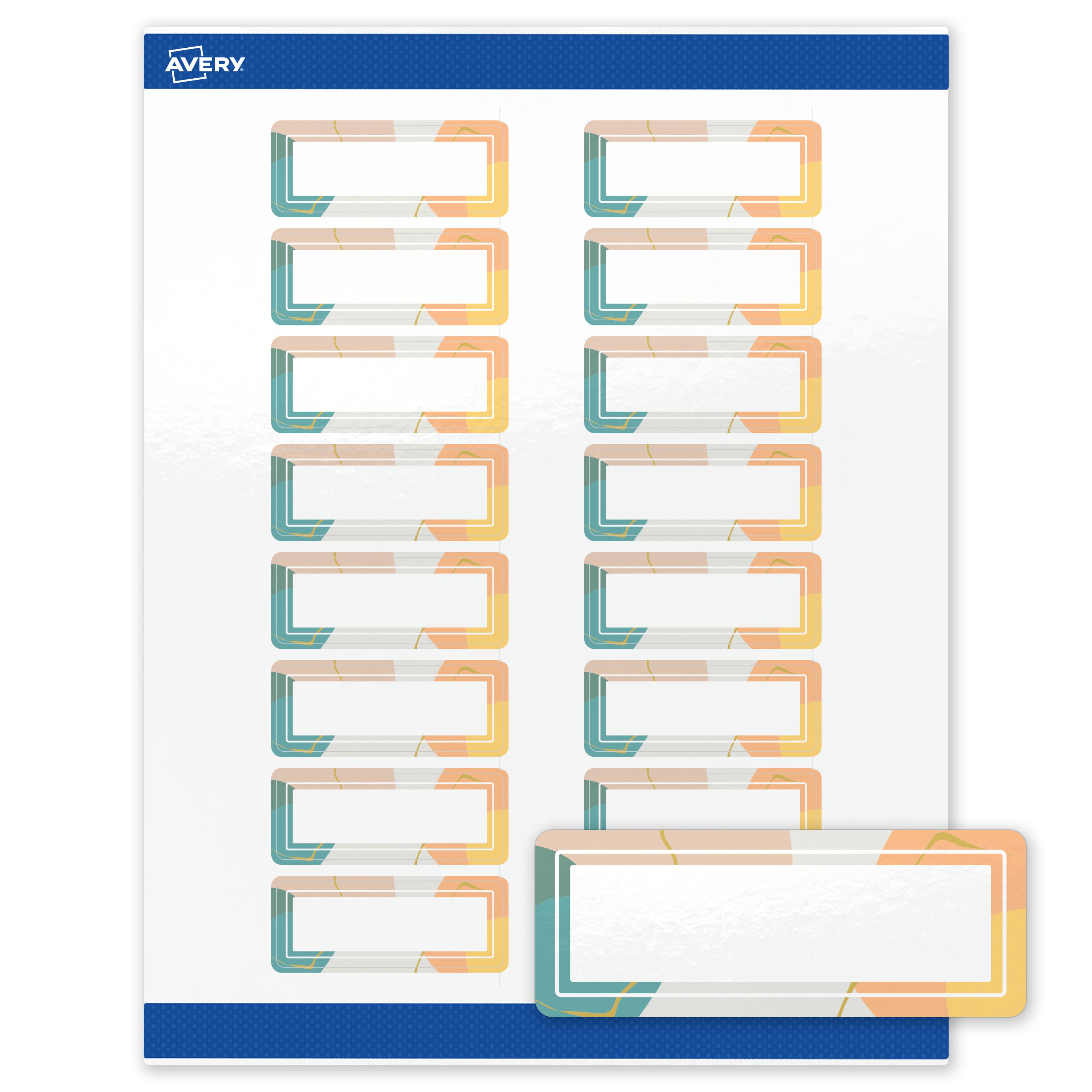 "Avery - Labels, 1"" x 2-5/8"", Glossy Color Block/Gold Veins - White" price history on PriceWatchPro