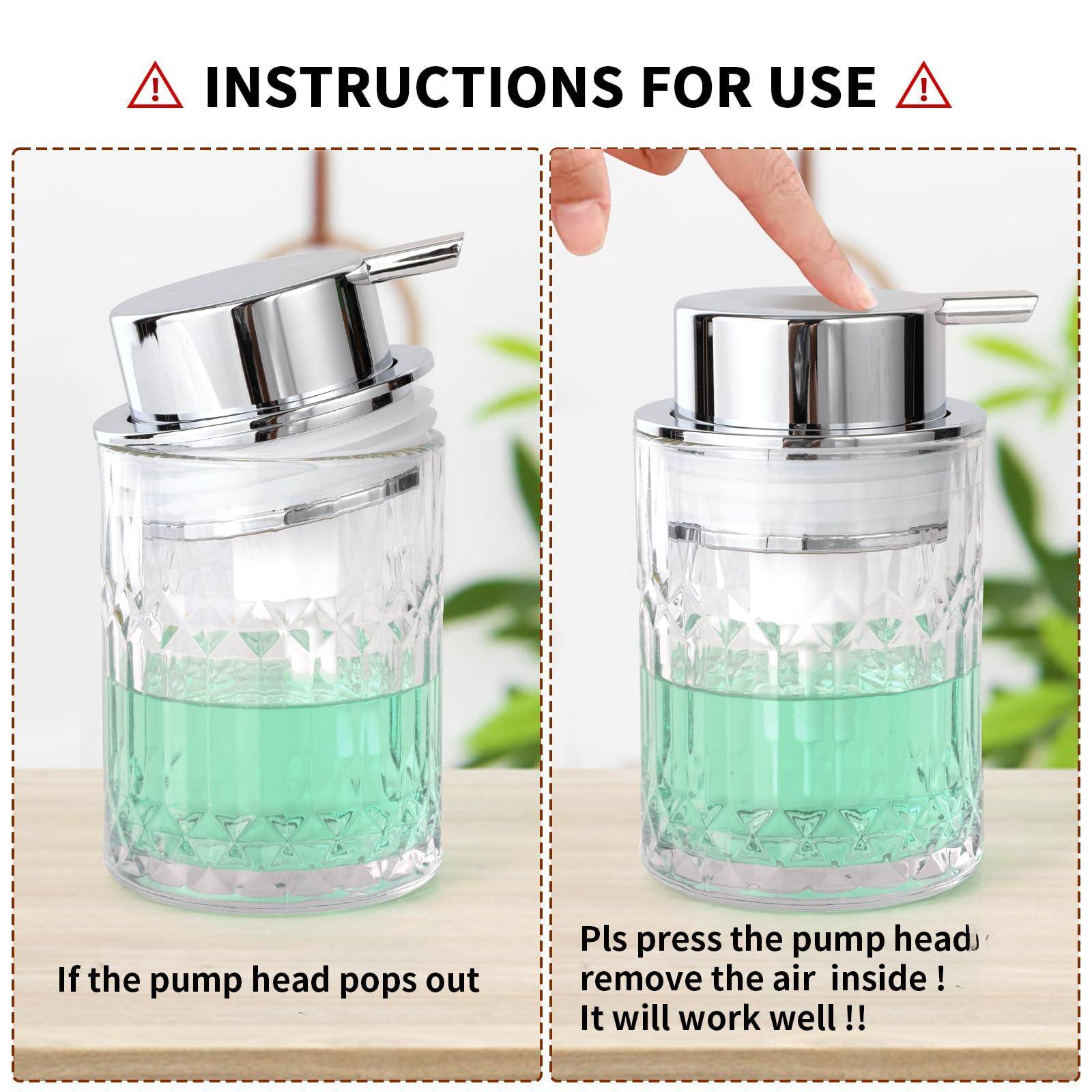 **INSTRUCTIONS FOR USE**

⚠️ If the pump head pops out  
⚠️ Pls press the pump head, remove the air inside!  
It will work well!!