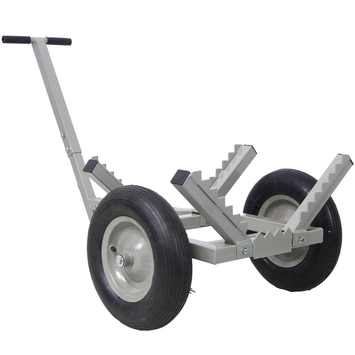 Alt View 2. Ropilly - Ropilly 440 lb Log Dolly with Load Binder, Steel Log Hauling Cart with Chain and 16 in Tires, Gray - Gray.