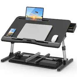 Stylel Star - Laptop Bed Desk Adjustable Lap With Drawer X-large Foldable Table Tray For Couch Floor Writing Working Reading Eating