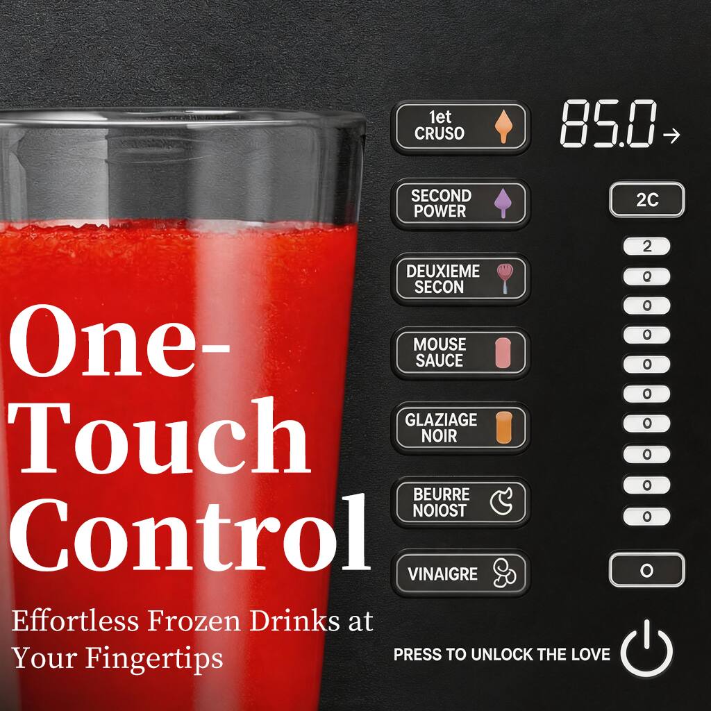 One-Touch Control  
Effortless Frozen Drinks at Your Fingertips  
1et CRUSO 85.0 SECOND POWER 2C DEUXIEME SECON  
MOUSE SAUCE GLAZIAGE NOIR BEURRE NOIOST  
VINAIGRE  
PRESS TO UNLOCK THE LOVE