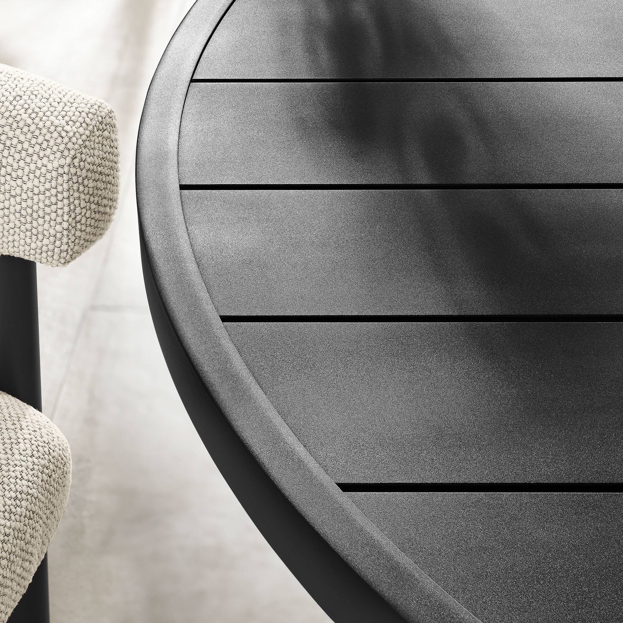 Alt View 1. Modway - Nautica Outdoor Patio 60" Round Aluminum Dining Table by Modway - Graphite.