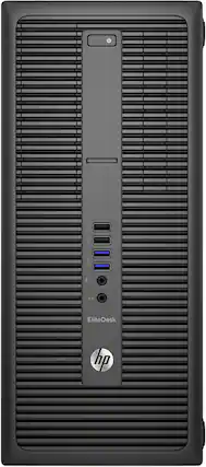 Front. HP - HP EliteDesk 800 G2 Desktop Mini Tower, Intel Core i7 6700 3.4Ghz, 32GB DDR4 RAM, 512GB SSD Hard Drive, Windows 11 - Black.