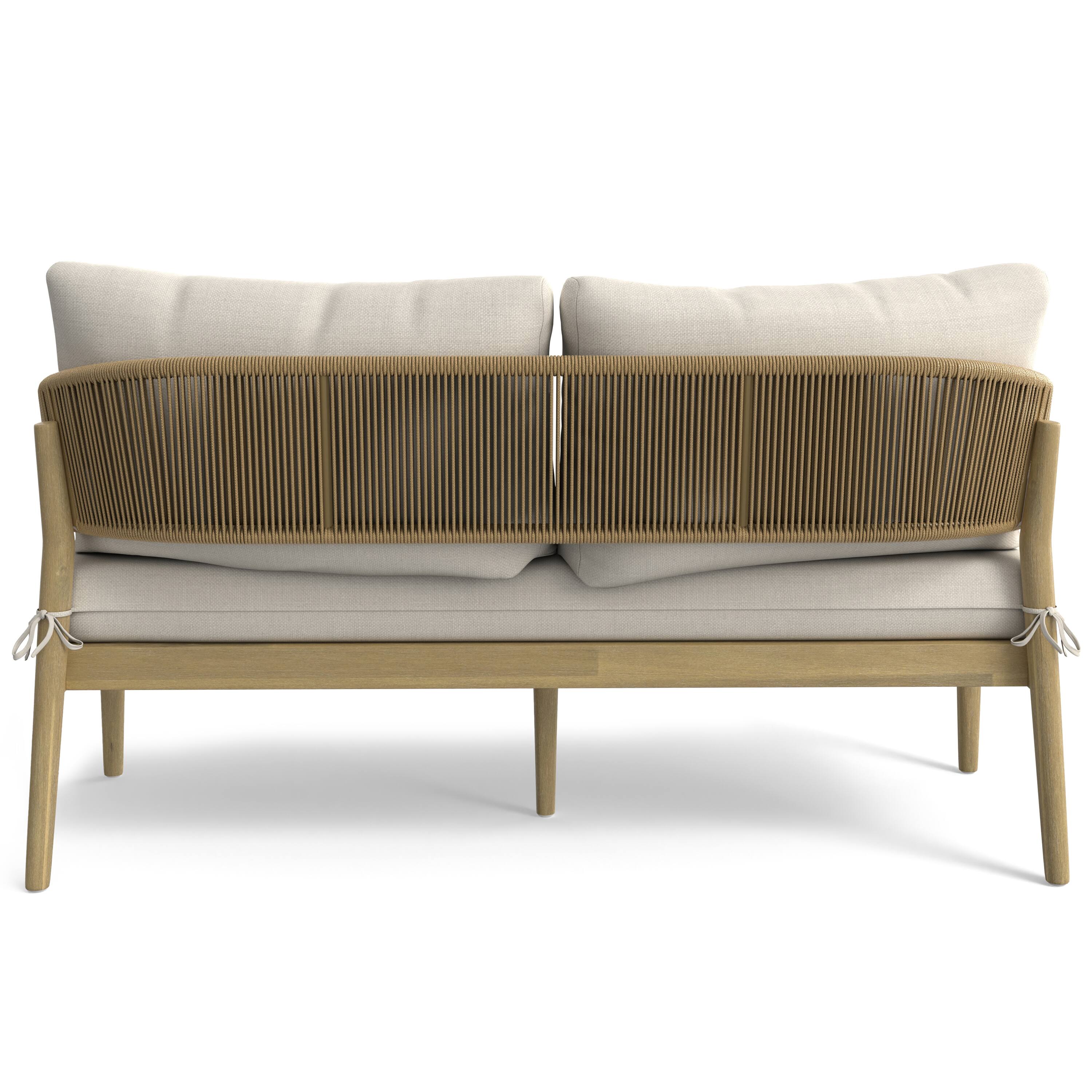 Alt View 2. Simpli Home - Bayshore 59 inch Wide Contemporary Outdoor Sofa in Polyester Fabric, Fully Assembled - Natural.