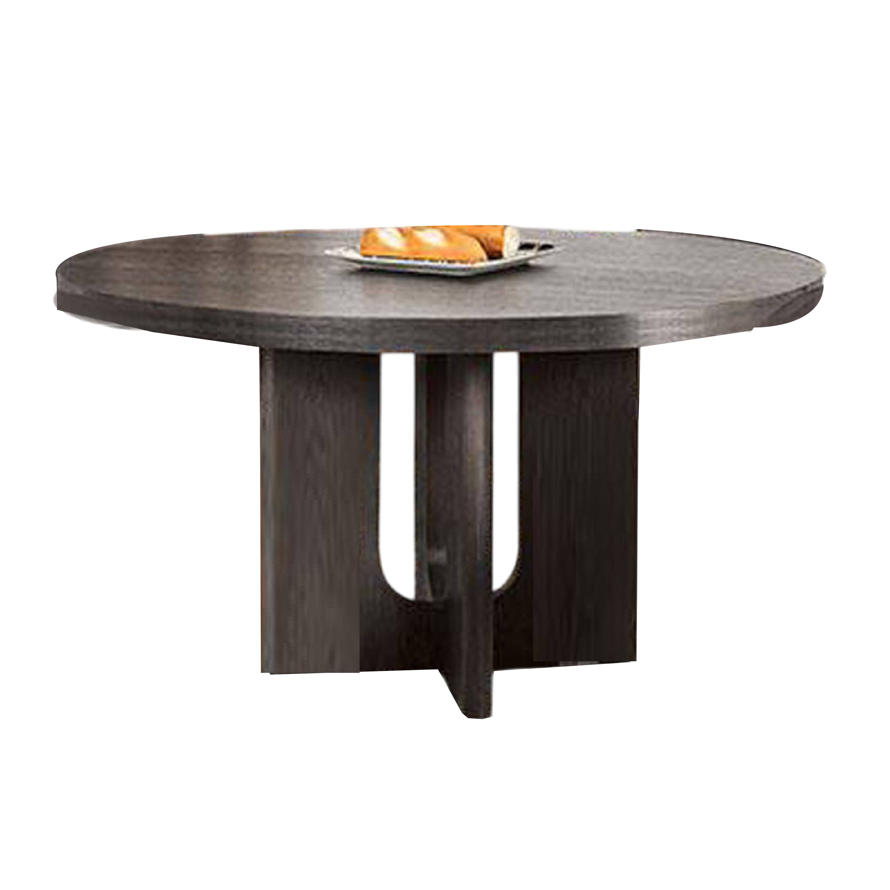 Alt View 1. Manhattan Lane - Zoko Round Dining Table, Pedestal Base, Ash Gray, Solid Wood 54 Inch - Ash Gray.
