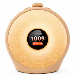 Dazzed Corner - Sunrise Alarm Clock for Heavy Sleepers, Wake Up Light & Sound Machine - Oak