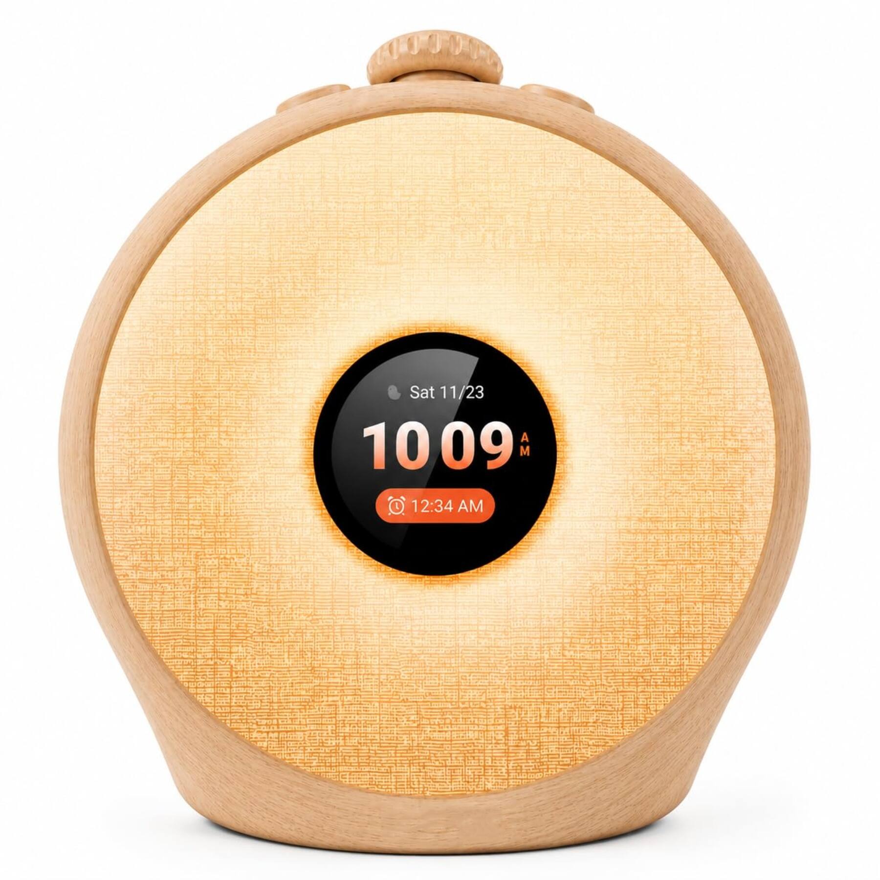 Dazzed Corner - Sunrise Alarm Clock for Heavy Sleepers, Wake Up Light & Sound Machine - Oak