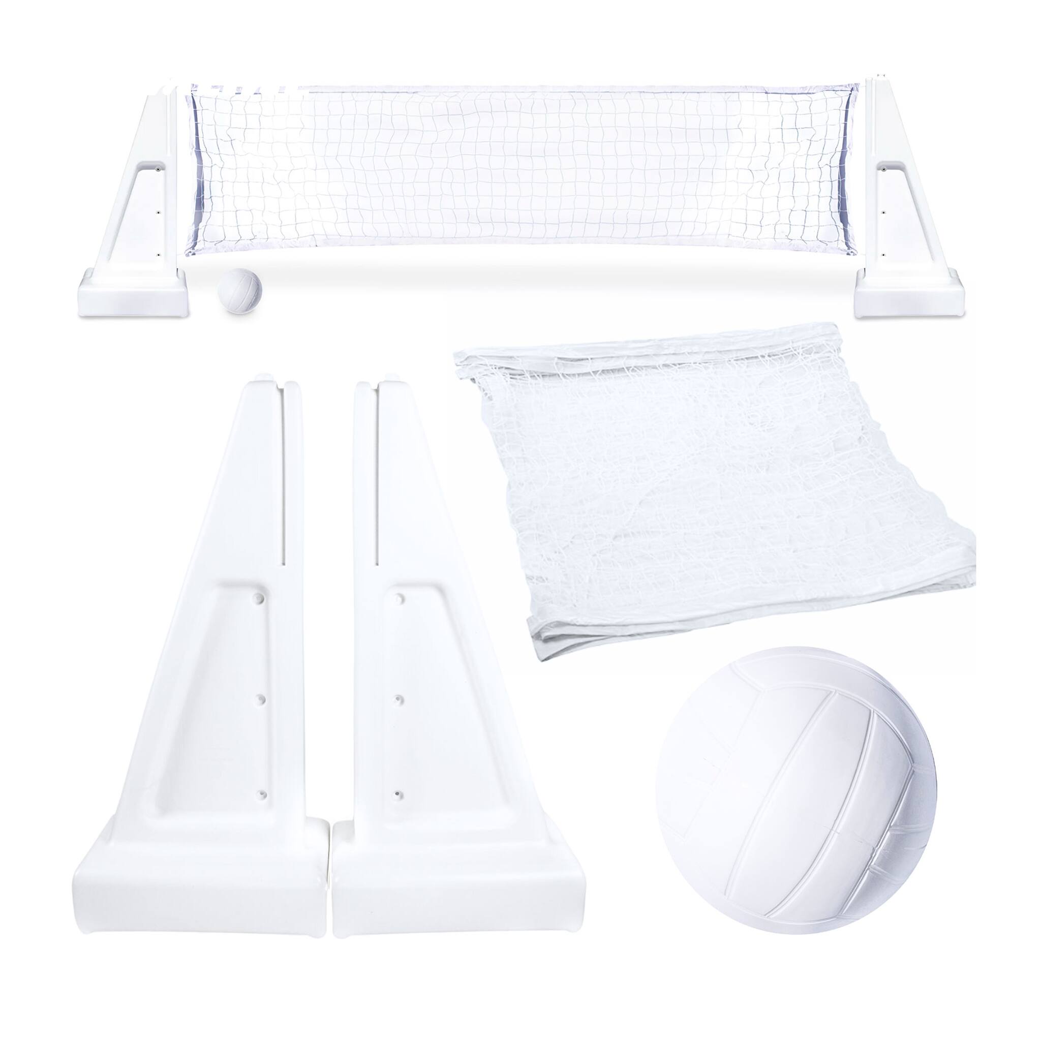 Front. Swimline - Swimline Inground Swimmng Pool 34 Inch Wide Volleyball Net and Ball Game Set - White.