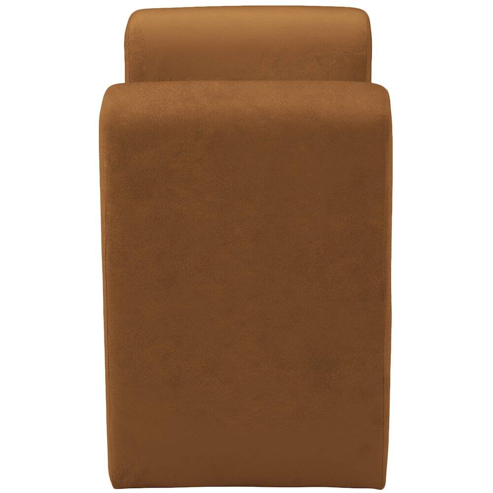 Alt View 3. Meridian Furniture - Sloan Saddle Velvet Bench - Brown.