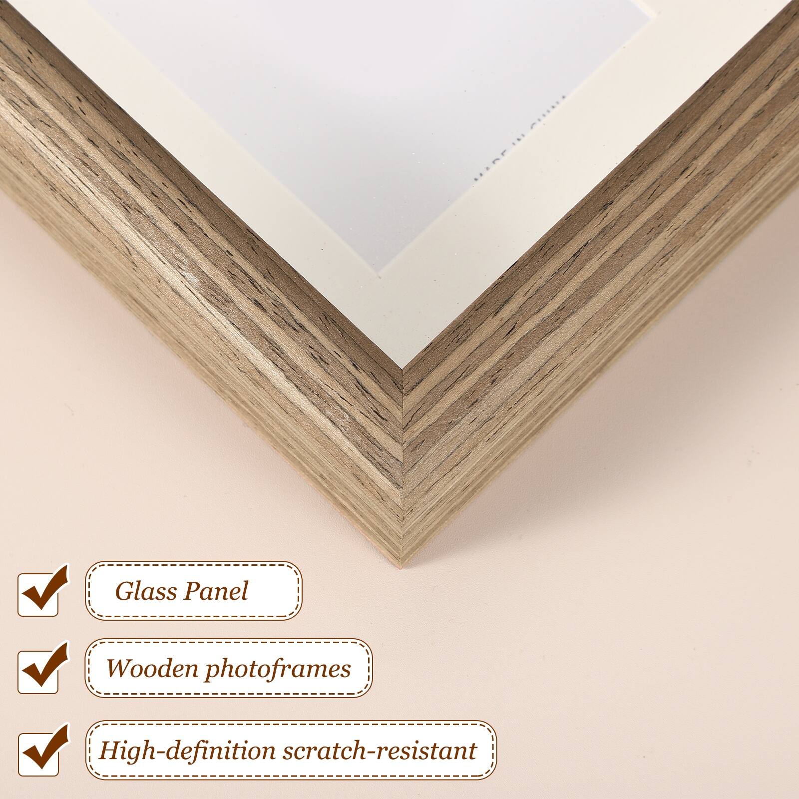 Glass Panel Wooden photoframes High-definition scratch-resistant