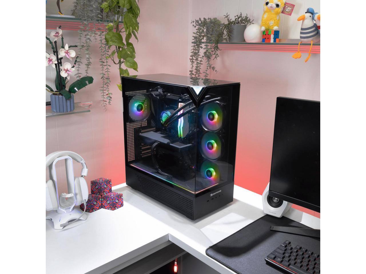 Alt View 6. iBUYPOWER - iBUYPOWER Element Gaming PC Desktop - AMD Ryzen 7 8700F, NVIDIA GeForce RTX 5060 8GB, 32GB DDR5 RGB RAM, 1TB NVMe SSD.