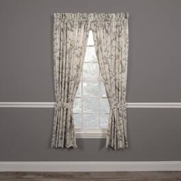 Ellis Curtain - Abigail 100 Percent High Quality 2-Piece Window Rod Pocket Panel Pairs With 2 Tie Backs 90x63" - Lilac