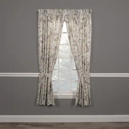 Front. Ellis Curtain - Ellis Curtain Abigail 100 Percent High Quality 2-Piece Window Rod Pocket Panel Pairs With 2 Tie Backs 90x63" Lilac - Lilac.