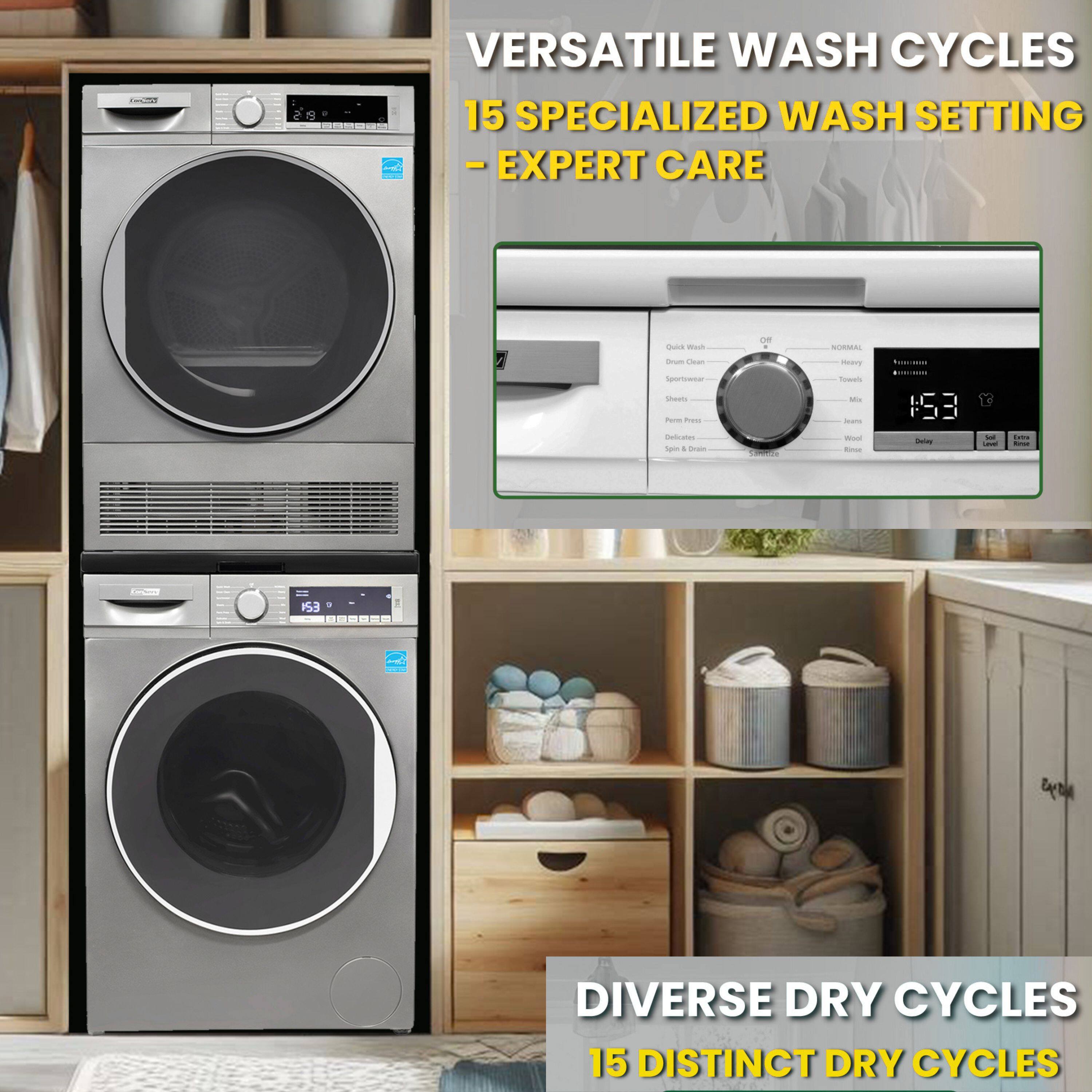 VERSATILE WASH CYCLES  
15 SPECIALIZED WASH SETTINGS - EXPERT CARE  

DIVERSE DRY CYCLES  
15 DISTINCT DRY CYCLES