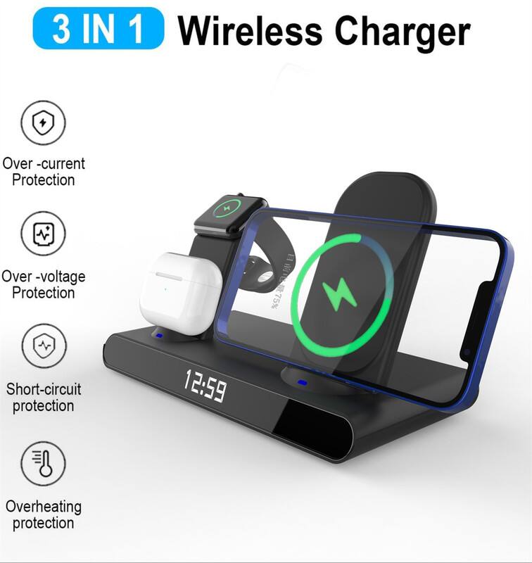 3 IN 1 Wireless Charger

- Over-current Protection
- Over-voltage Protection
- Short-circuit protection
- Overheating protection