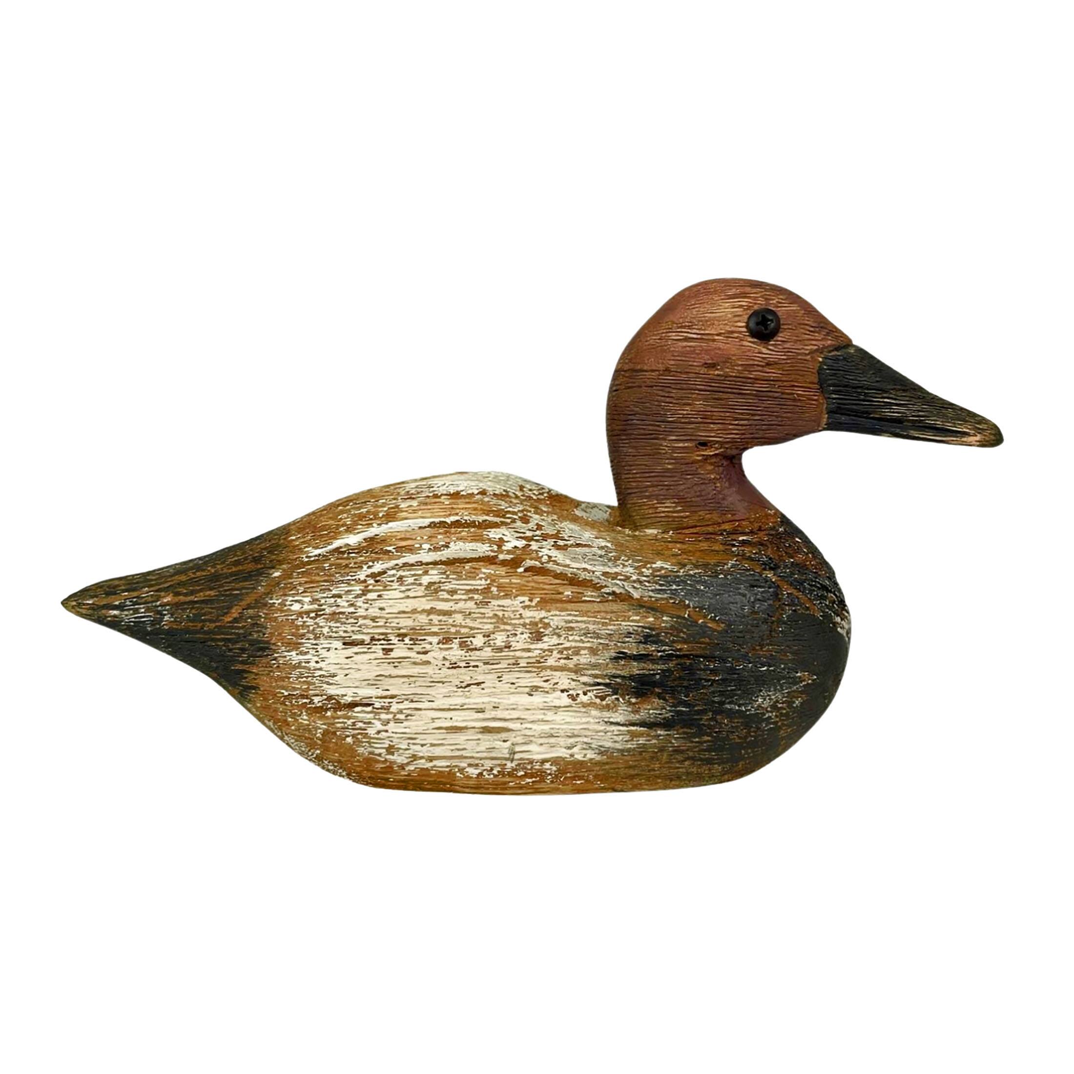 Alt View 1. Things2Die4 - Rustic Hand-Carved Wooden Duck Decoy 9.5" Vintage Folk Art Mallard Statue Decor - Brown.