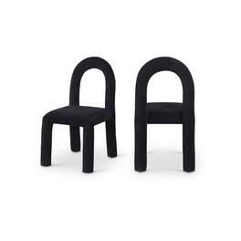 Meridian Furniture - Amari Chenille Fabric Dining Chair, Set of 2 - Black