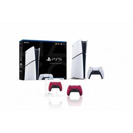 PlayStation 5 Digital Slim Console + PlayStation 5 DualSense Wireless Controller Cosmic Red - Includes PS5 Console & 2 - PlayStation 5