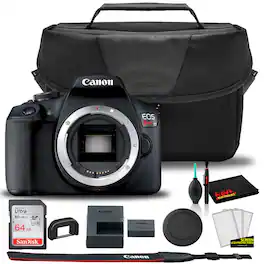 Canon - EOS Rebel T7 DSLR Camera + EOS Bag + Sandisk Ultra 64GB Card + Cleaning Set And More (Kit Box) No Lens