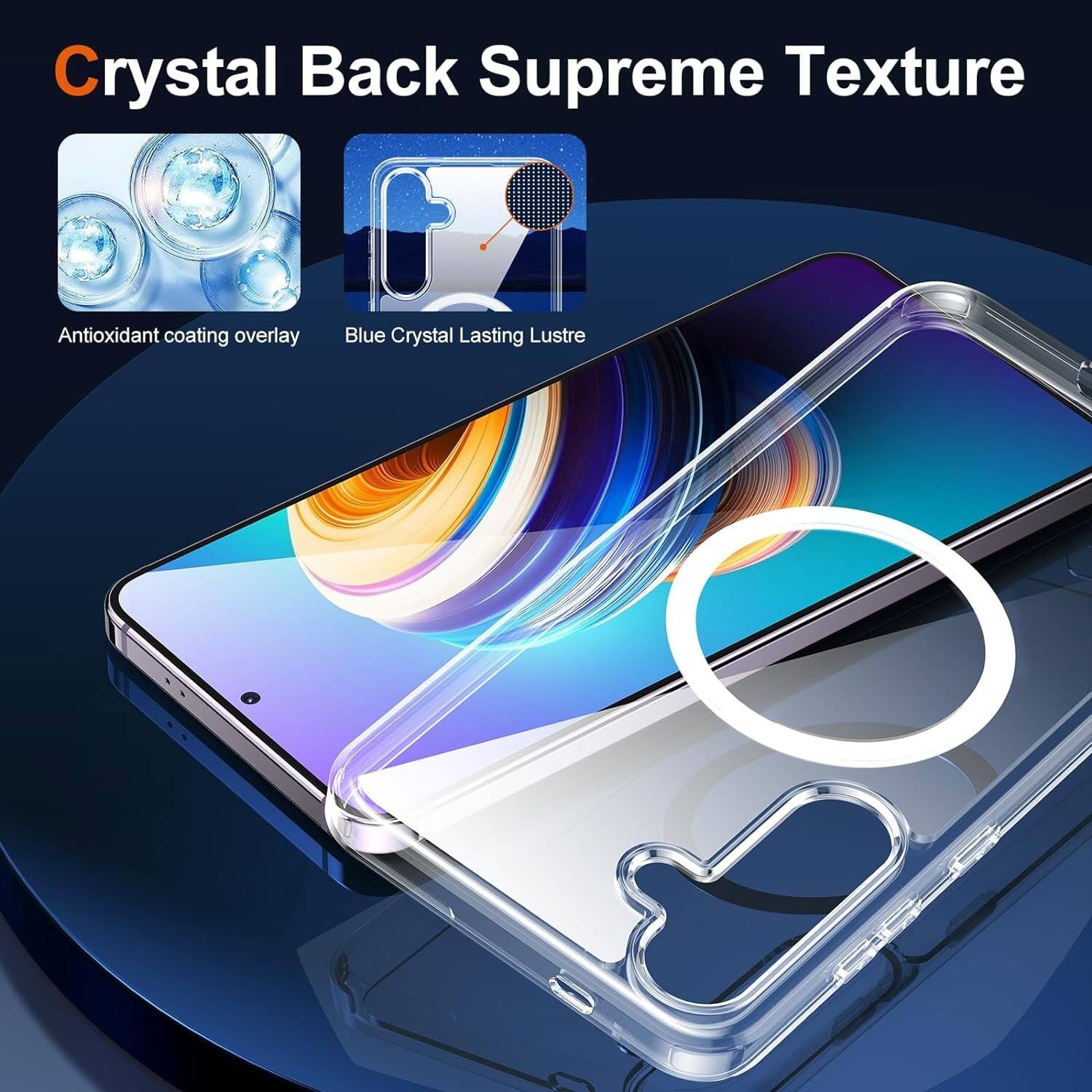 Crystal Back Supreme Texture, Antioxidant coating overlay, Blue Crystal Lasting Lustre
