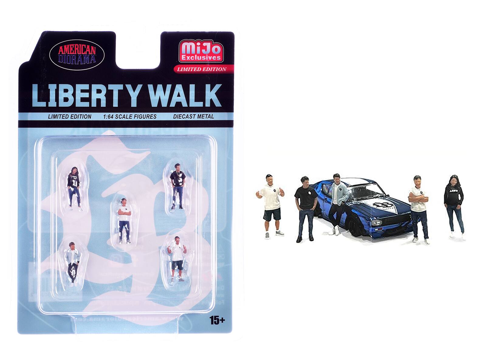 """Liberty Walk Team"" 5 piece Diecast Figure Set (5 Figures) Limited Edition for 1/64 Scale Models by American Diorama" price history on PriceWatchPro