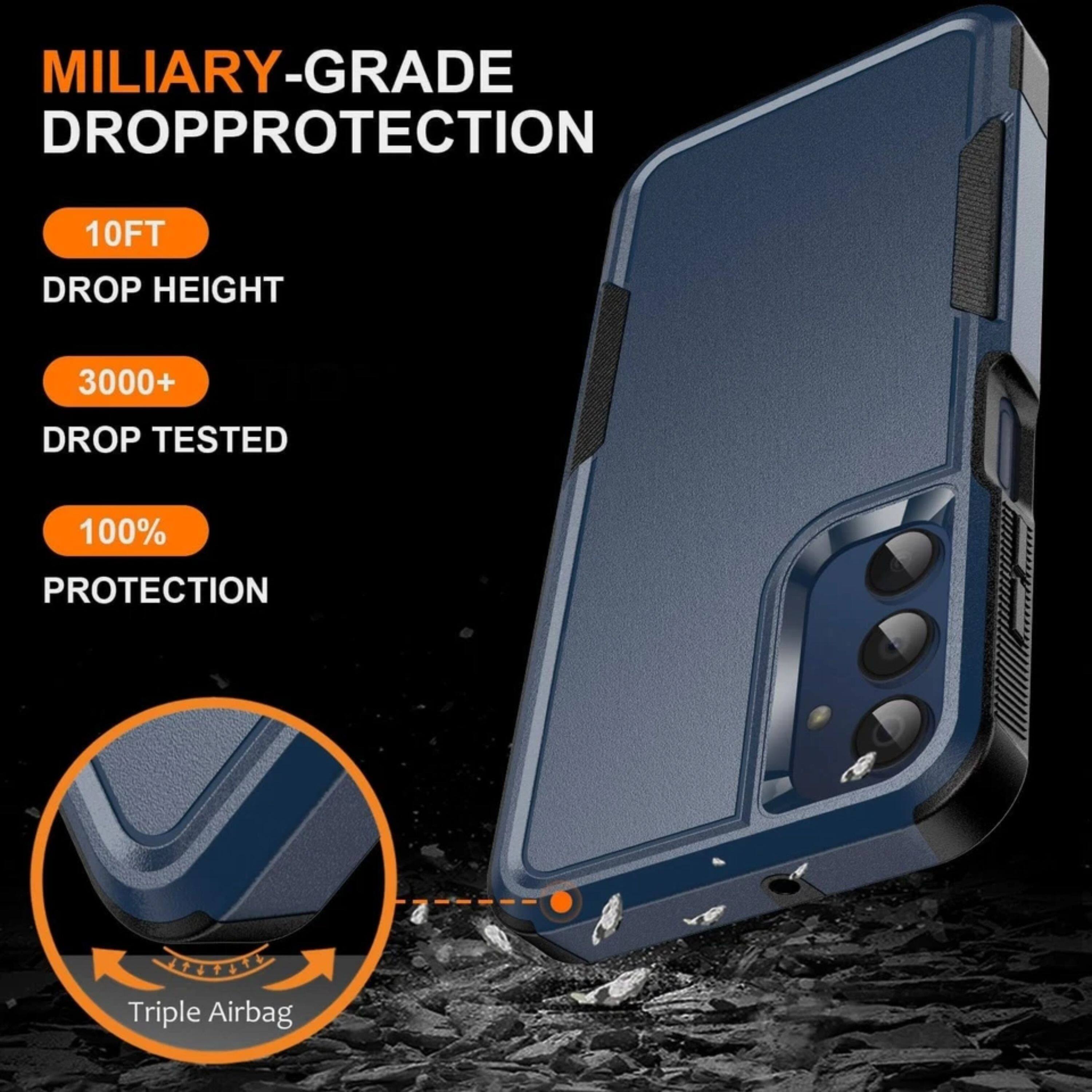 MILITARY-GRADE DROPPROTECTION  
10FT DROP HEIGHT  
3000+ DROP TESTED  
100% PROTECTION  
Triple Airbag