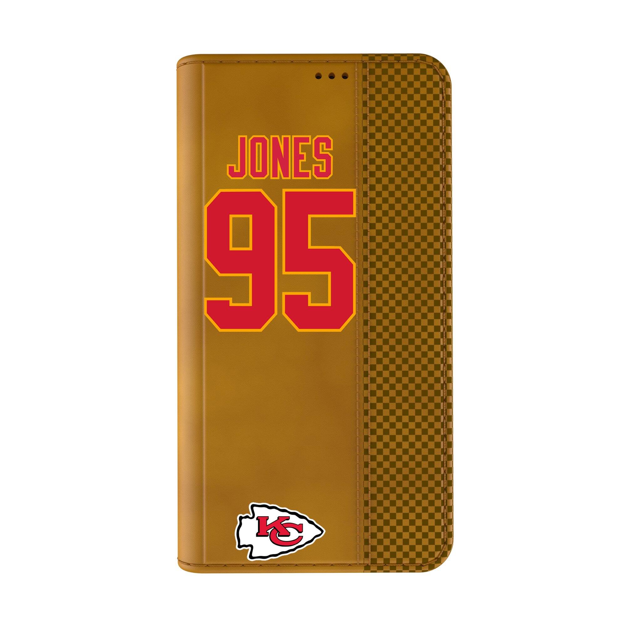 Alt View 1. Keyscaper - Chris Jones Brown Kansas City Chiefs Folio iPhone Case - 15 - Brown.