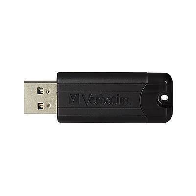Alt View 3. Verbatim - Verbatim PinStripe 256GB USB 3.2 Type-A Flash Drive, Black (49320) - Black.